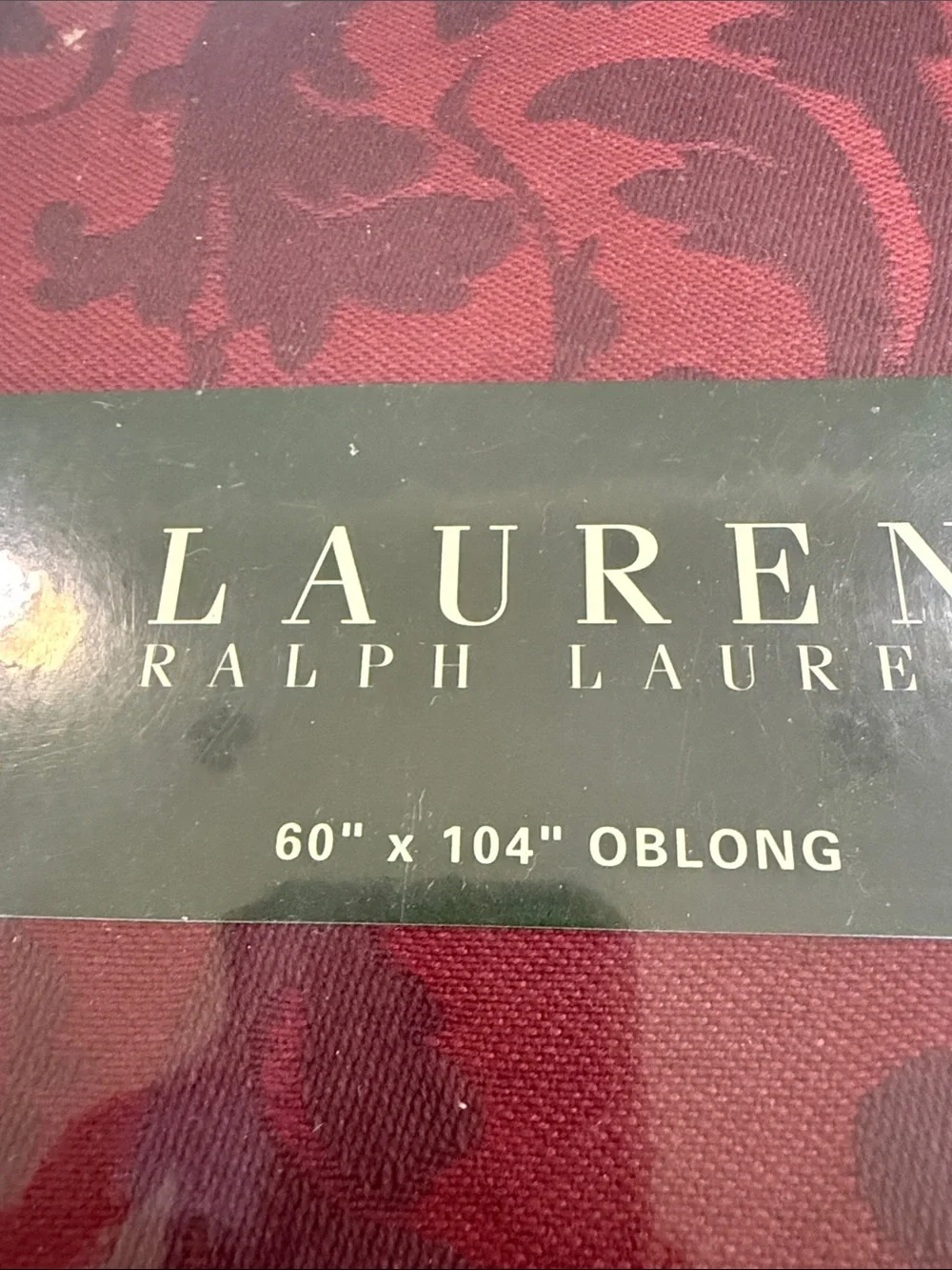 Lauren Ralph Lauren Red Burgundy Jacquard Table Runner 60 x 104